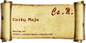 Csiky Maja névjegykártya